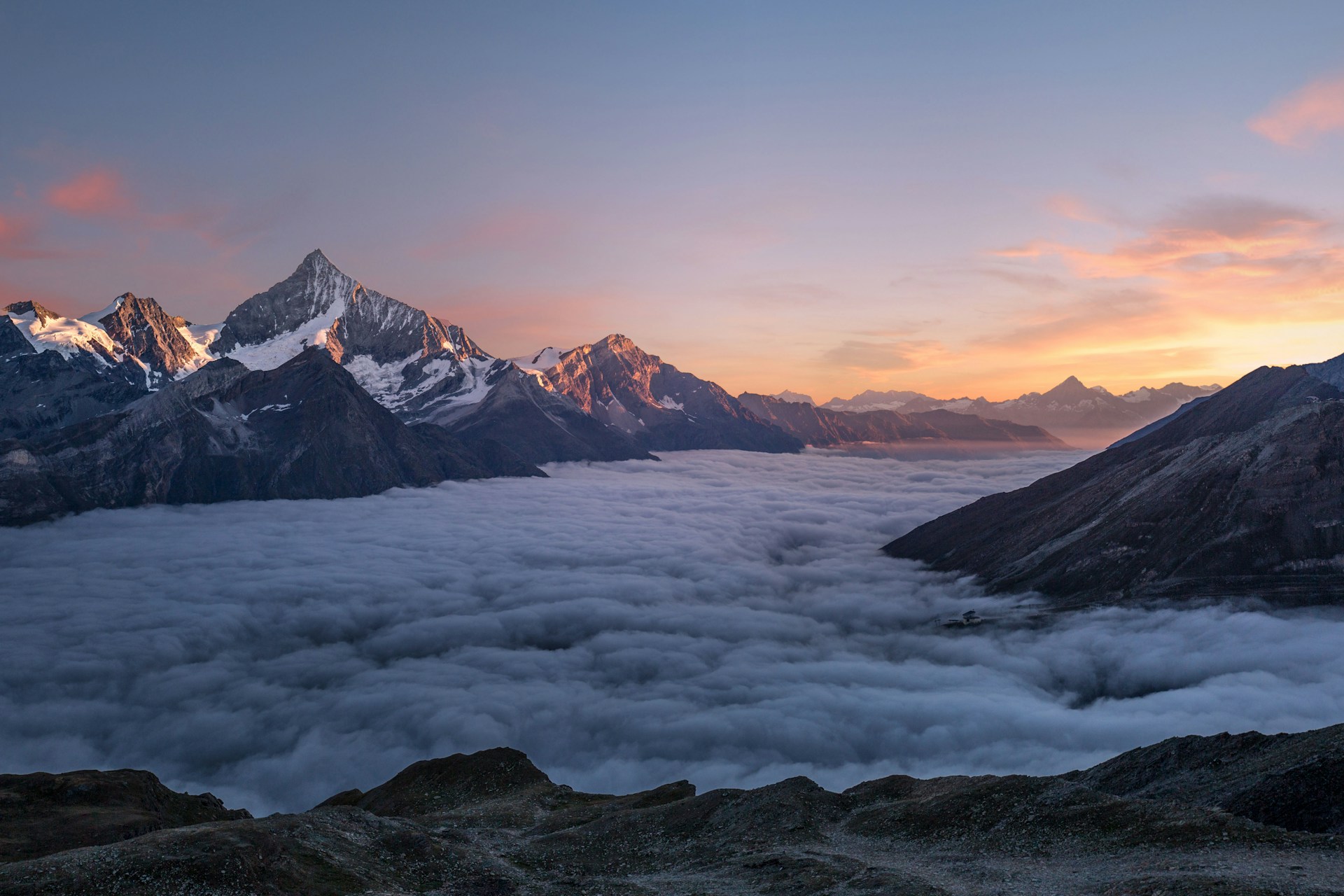 Mountain landscape over an alpine valley