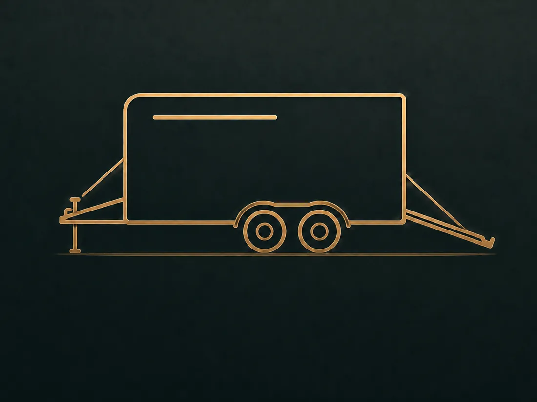 Enclosed toy hauler trailer illustration